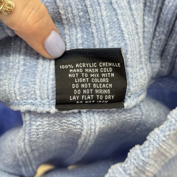 Y2K South Pole Mock Neck Sweater Men’s XL Baby Blue Hip Hop Streetwear Gorpcore - Picture 8 of 10